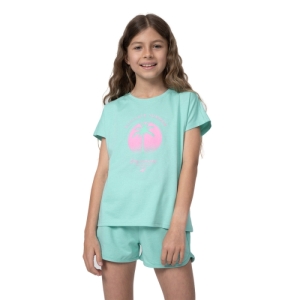 Dievčenské tričko s krátkym rukávom - 4F-TSHIRT F397-47S-MINT Zelená 164