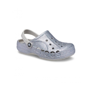 Dievčenské kroksy (rekreačná obuv) - CROCS-Baya Glitter Clog T silver Strieborná 27/28