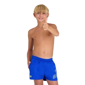 Juniorské plavecké boxerky - ARENA-BOYS BEACH SHORT LOGO R Blue Modrá 152