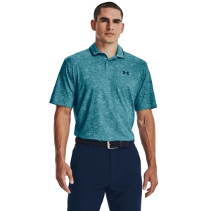 Pánske golfové polo tričko s krátkym rukávom - UNDER ARMOUR-UA Iso-Chill Polo-BLUE Modrá XXL