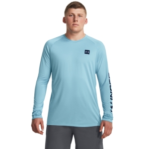 Pánske tréningové tričko s dlhým rukávom - UNDER ARMOUR-UA Tech Prt Fill LS-BLU Modrá XXL