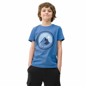 Chlapčenské turistické tričko s krátkym rukávom - 4F JUNIOR-TSHIRT-4FJWSS24TTSHM1133-33S-BLUE Modrá 164