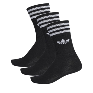 Ponožky - ADIDAS ORIGINALS-SOLID CREW SOCK BLACK/WHITE 3 PCK Čierna 39/42