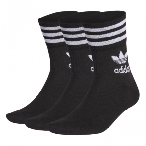Ponožky - ADIDAS ORIGINALS-MID CUT CRW SCK-BLACK/WHITE 3 PCK Čierna 40/42