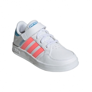 Detská rekreačná obuv - ADIDAS-Breaknet EL C footwear white/acid red/sky rush Biela 35