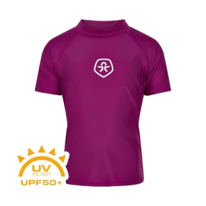 Dievčenské tričko na kúpanie - COLOR KIDS-T-shirt solid-festival fuchsia Ružová 152