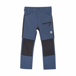 Detské turistické nohavice - COLOR KIDS-Soft Pants Stretch W. Zip Off, vintage indigo Modrá 116