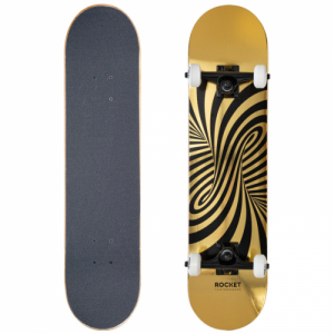 Skateboard - ROCKET-Twisted Foil Gold 7.50 IN Čierna