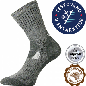 Turistické ponožky - VOXX-MERINO Stabil CLIMAYARN-light grey Šedá 39/42