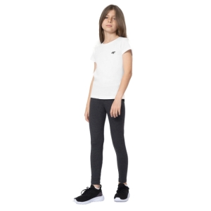 Dievčenské legíny - 4F-TIGHTS CAS F038-23M-DARK GREY MELANGE Šedá 164 1