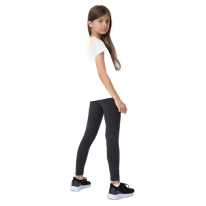 Dievčenské legíny - 4F-TIGHTS CAS F038-23M-DARK GREY MELANGE Šedá 164 2