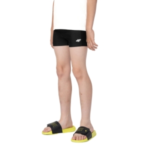 Chlapčenské plavky - 4F-SWIMMING TRUNKS M005-20S-DEEP BLACK Čierna 146/152