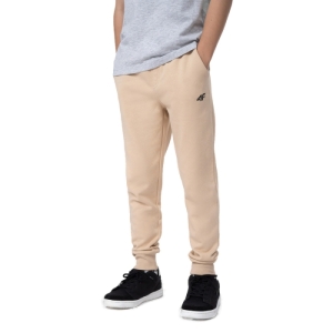 Chlapčenské tepláky - 4F-TROUSERS CAS M131-83S-BEIGE Béžová 164