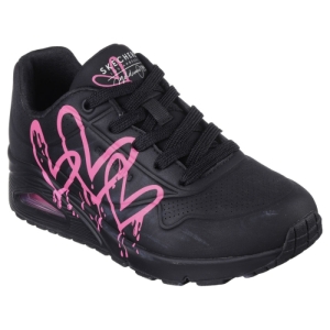 Dámska vychádzková obuv - SKECHERS-Uno Dripping In Love black/pink Čierna 42