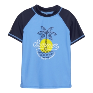 Chlapčenské tričko na kúpanie - COLOR KIDS-T-shirt W. Print, azure blue Modrá 152 1