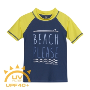Chlapčenské tričko na kúpanie - COLOR KIDS-T-shirt W. Print, dark denim Modrá 152