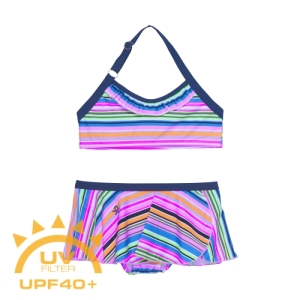 Dievčenské plavky - COLOR KIDS-Bikini W. Skirt - AOP, azure blue Mix 152