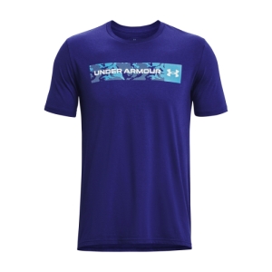 Pánske tričko s krátkym rukávom - UNDER ARMOUR-UA CAMO CHEST STRIPE SS-BLU Modrá XL 4