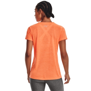 Dámske tréningové tričko s krátkym rukávom - UNDER ARMOUR-Tech SSC - Twist-ORG Oranžová M 1
