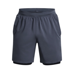 Pánske bežecké kraťasy - UNDER ARMOUR-UA LAUNCH 7 inch 2-IN-1 SHORT-GRY Šedá L 3