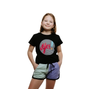 Dievčenské tričko s krátkym rukávom - AUTHORITY-T-YES G black Čierna 140/146 2023 1