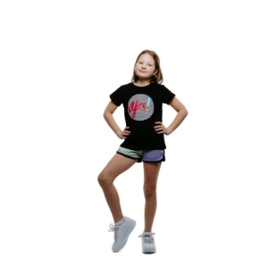 Dievčenské tričko s krátkym rukávom - AUTHORITY-T-YES G black Čierna 140/146 2023 4