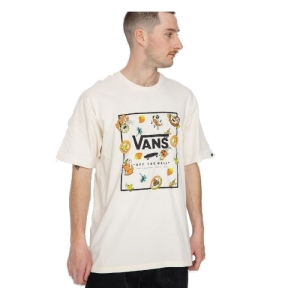 Pánske tričko s krátkym rukávom - VANS-MN CLASSIC PRINT BOX-ANTIQUE WHITE-BLACK-WATERFALL Biela S