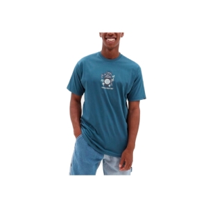 Pánske tričko s krátkym rukávom - VANS-THRIVING RACCOON SS TEE-TEAL Modrá XL