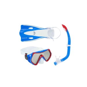 Potápačský/šnorchlovací set - AQUALUNG-SET HERO WHITE BLUE Modrá L/XL