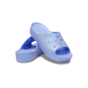 Dámske šlapky (plážová obuv) - CROCS-Classic Platform Glitter Slide W moon jelly Modrá 42/43 3