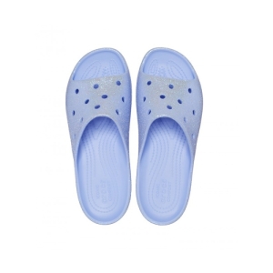 Dámske šlapky (plážová obuv) - CROCS-Classic Platform Glitter Slide W moon jelly Modrá 42/43 4