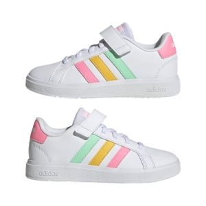 Dievčenská rekreačná obuv - ADIDAS-Grand Court cloud white/pulse mint/beam pink Biela 35,5 2