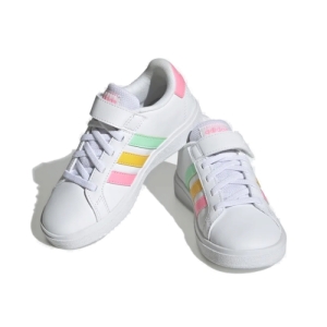 Dievčenská rekreačná obuv - ADIDAS-Grand Court cloud white/pulse mint/beam pink Biela 35,5 3