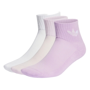 Dámske ponožky - ADIDAS ORIGINALS-MID ANKLE SCK-WHITE/BLILIL/CLPINK 3 PACK Ružová 43/45