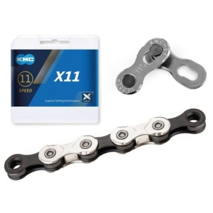 Reťaz na bicykel - KMC-X 11 silver grey 118 links Strieborná 1