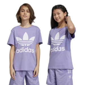 Dievčenské tričko s krátkym rukávom - ADIDAS ORIGINALS-TREFOIL TEE-Purple Fialová 164