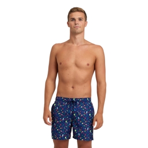 Pánske plavky - ARENA-MENS BEACH BOXER ALLOVER-750-navy multi Modrá XXL