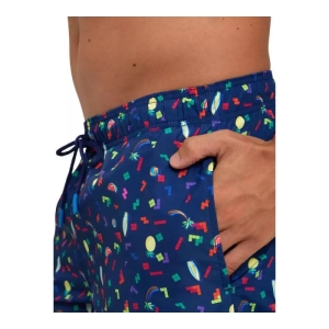 Pánske plavky - ARENA-MENS BEACH BOXER ALLOVER-750-navy multi Modrá XXL 3