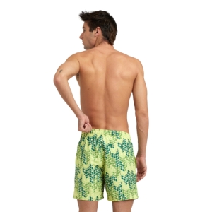 Pánske plavky - ARENA-MENS BEACH BOXER ALLOVER-610-soft green multi Mix XXL 1