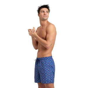 Pánske plavky - ARENA-MENS BEACH BOXER ALLOVER-540-grey blue microflowers multi Šedá M