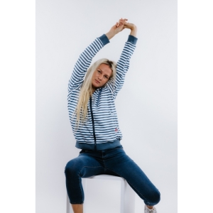 Dámska mikina so zipsom - AUTHORITY-H-STRP W navy Modrá XL 2023 1