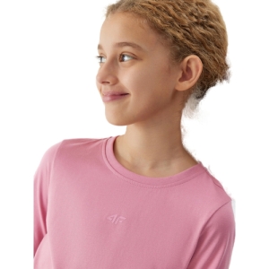 Dievčenské tričko s dlhým rukávom - 4F-LONGSLEEVE-JAW23TLONF141-54S-PINK Ružová 164 3