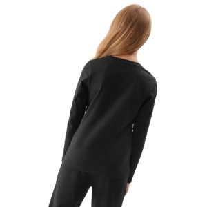 Dievčenské tričko s dlhým rukávom - 4F-LONGSLEEVE-JAW23TLONF141-20S-DEEP BLACK Čierna 164 2