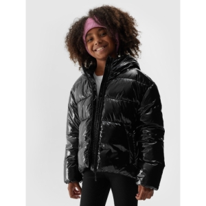 Dievčenská bunda - 4F-DOWN JACKET-JAW23TDJAF267-21S-BLACK Čierna 164 2