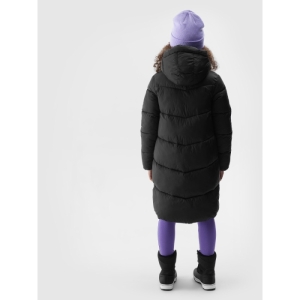 Dievčenská bunda - 4F-DOWN JACKET-JAW23TDJAF268-21S-BLACK Čierna 164 4