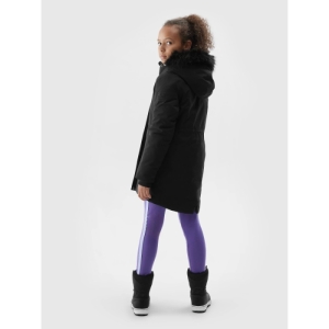 Dievčenská bunda - 4F-JACKET-JAW23TJACF106-21S-BLACK Čierna 146 4