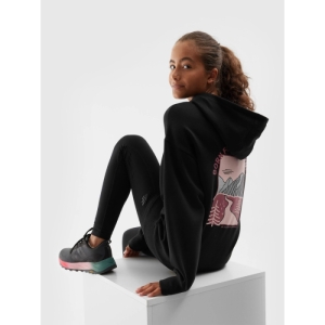 Dievčenské turistické legíny - 4F-TIGHTS FNK-JAW23TFTIF148-21S-BLACK Čierna 146/152 4