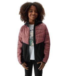 Dievčenská turistická softshellová bunda - 4F-TECHNICAL JACKET-JAW23TTJAF280-54S-PINK Ružová 164