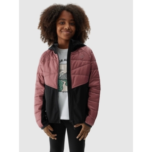 Dievčenská turistická softshellová bunda - 4F-TECHNICAL JACKET-JAW23TTJAF280-54S-PINK Ružová 164 1