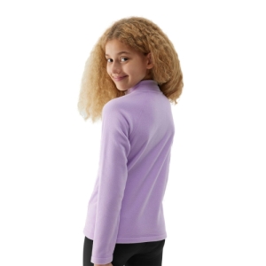Dievčenská lyžiarska flisová mikina - 4F-FLEECE UNDERWEAR-JAW23UFLEF033-52S-LIGHT VIOLET Fialová 146/152 2